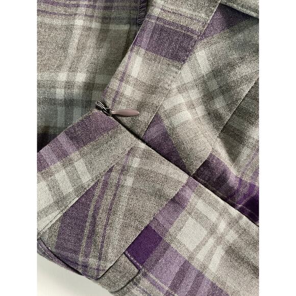 Vtg. Tracy Evans Gray and Purple Plaid Skirt SZ 9 - Picture 3 of 8